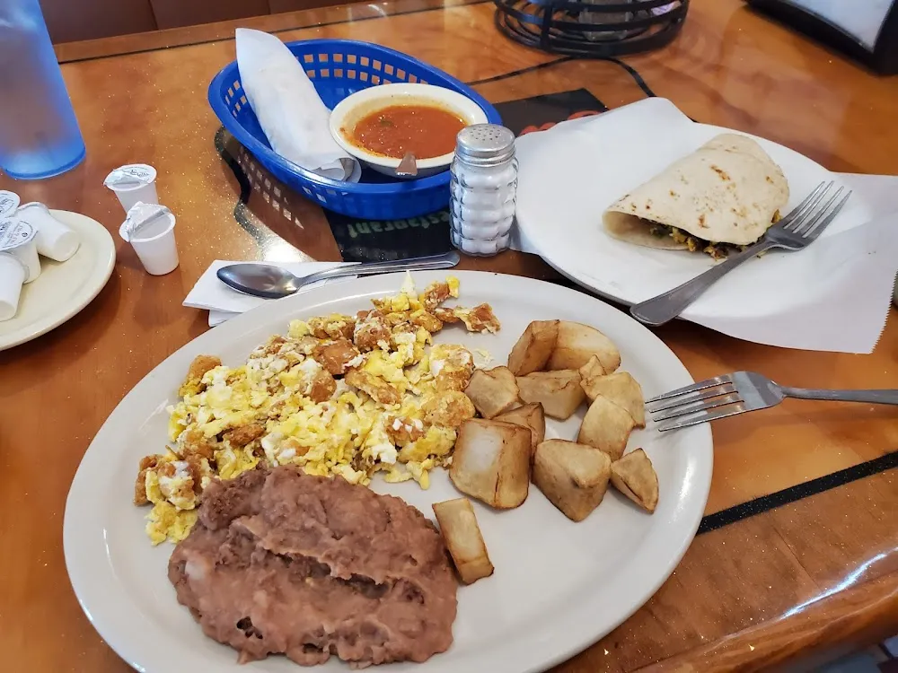 Chicharron Con Huevo and a Taco Machaca
